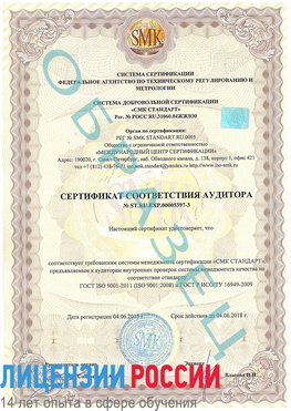 Образец сертификата соответствия аудитора №ST.RU.EXP.00005397-3 Сальск Сертификат ISO/TS 16949